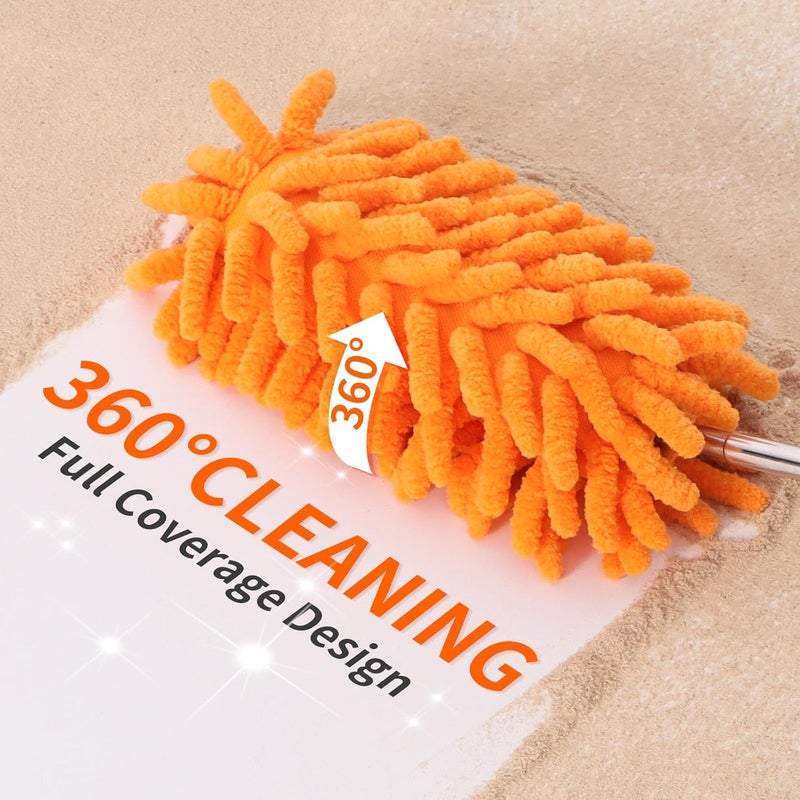 TIMIVO Mini Duster for Cleaning, 360° Bendable Hand Dusters with Extension Pole, Washable Small Duster for Car Interior, Office, Furniture - Image 4